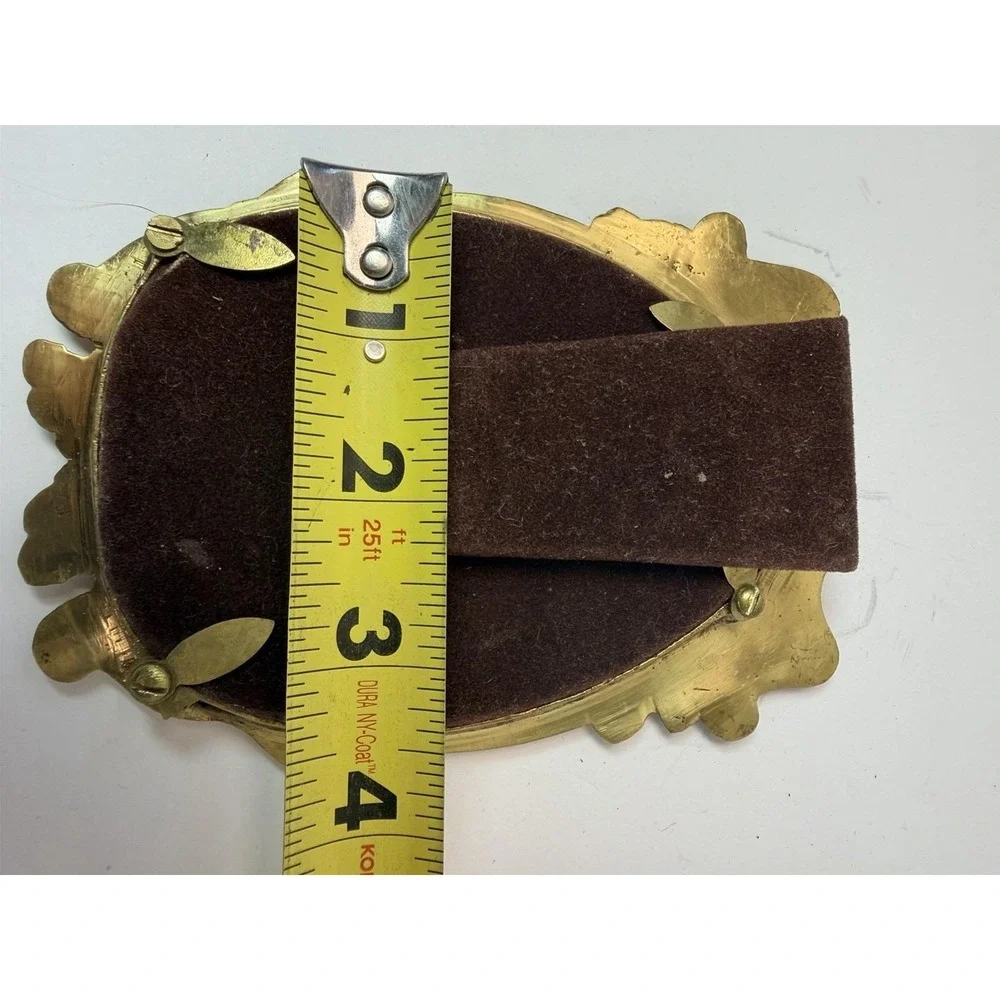 Brass Picture Photo Frame Heart Shape Floral Design Vintage Home Decor